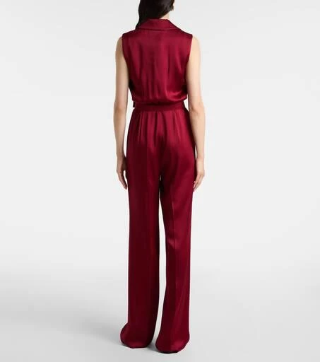 Max Mara Scalata velvet-trimmed satin jumpsuit 3