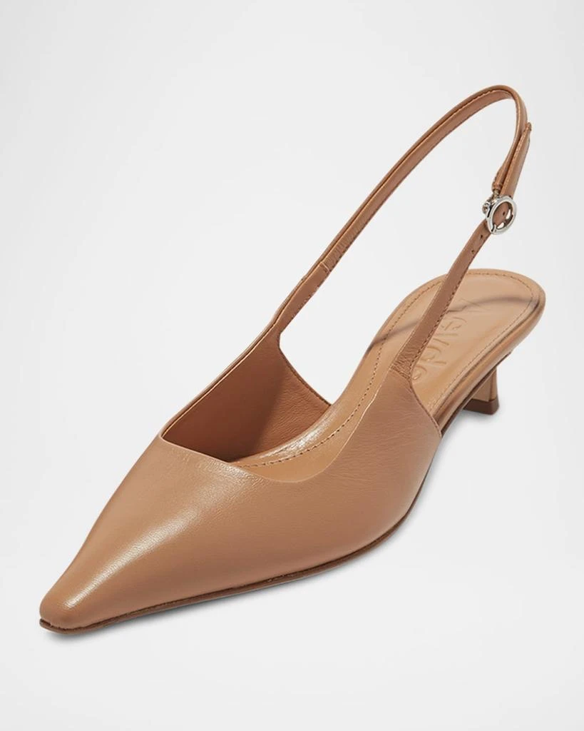 AEYDE Catrina Leather Kitten-Heel Slingback Pumps 2