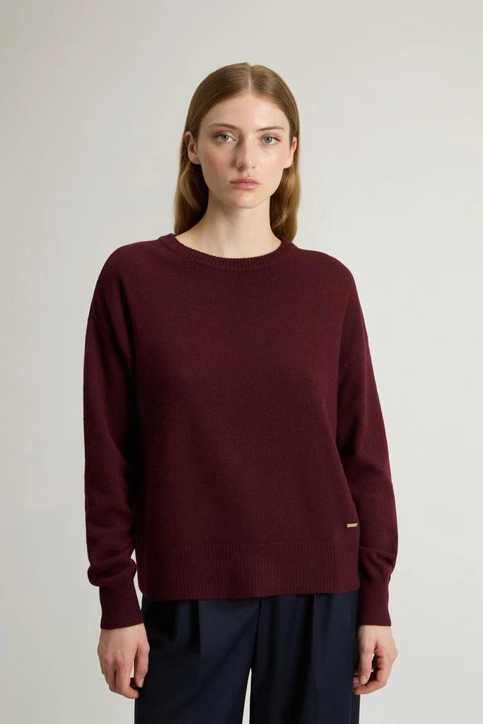 Woolrich Crewneck Sweater in Virgin Wool and Cashmere Blend - Women - Black 1