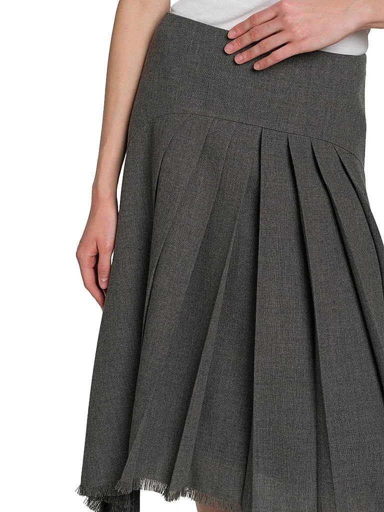 Jil Sander Wool Asymmetric Pleated Midi-Skirt 6