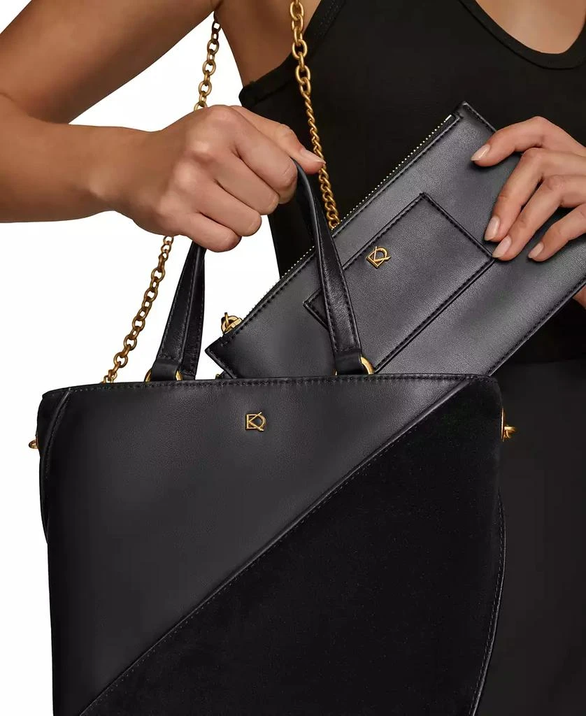 Donna Karan Setauket Leather & Suede Convertible Crossbody with Chain Strap 7