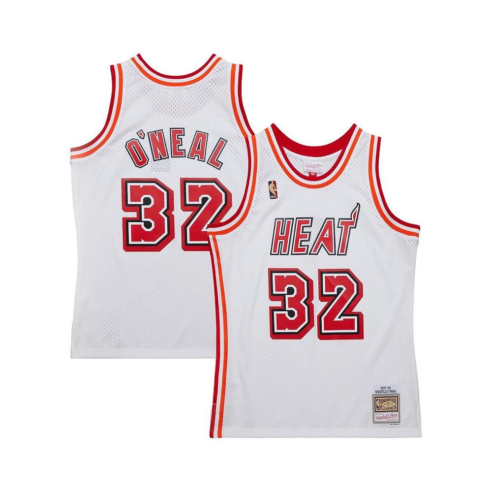 Mitchell & Ness Men's Shaquille O'Neal White Miami Heat 2007/08 Hardwood Classics Swingman Jersey