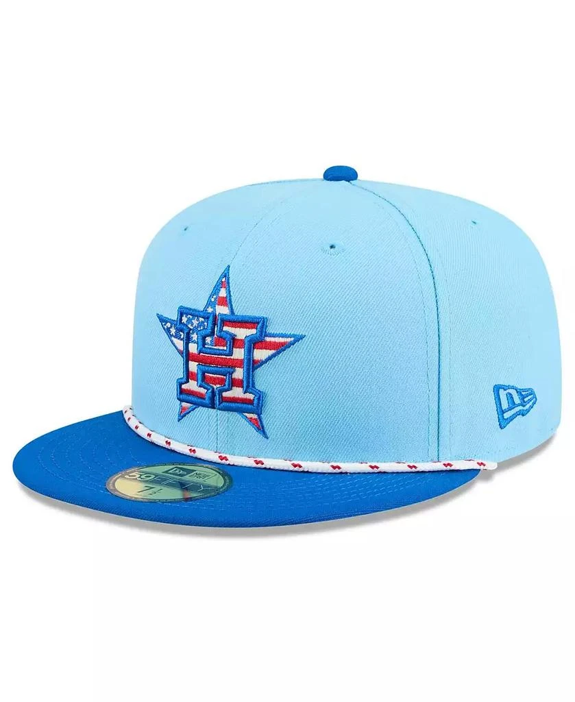 New Era Men's Light Blue/Blue Houston Astros 2025 Fourth of July 59FIFTY Fitted Hat 1