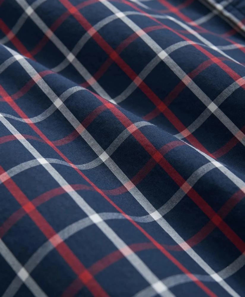 Brooks Brothers Friday Shirt, Short-Sleeve Poplin Windowpane 3