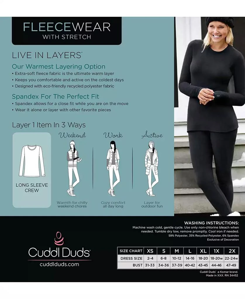 Cuddl Duds Plus Size Fleecewear Long-Sleeve Crewneck Top 5
