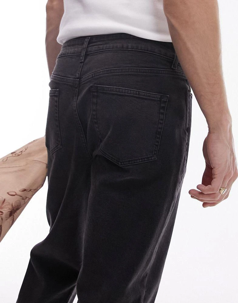 Topman Topman taper jeans in washed black 2