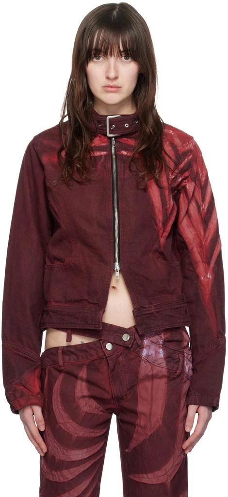 Masha Popova SSENSE Exclusive Red Denim Jacket 1