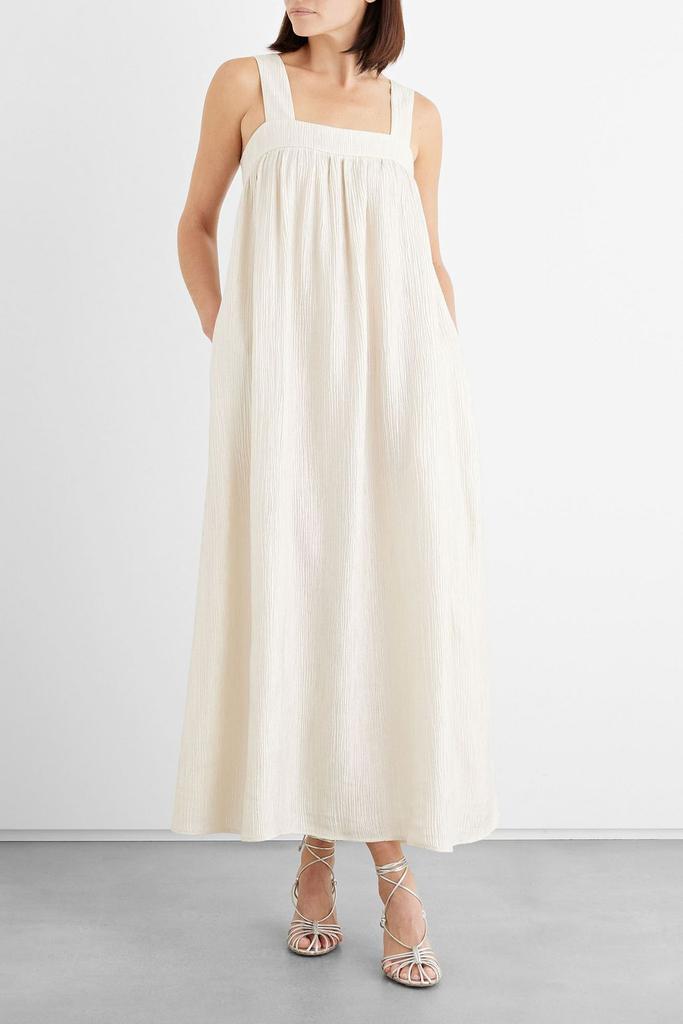IRIS & INK Celeste crinkled-satin midi dress