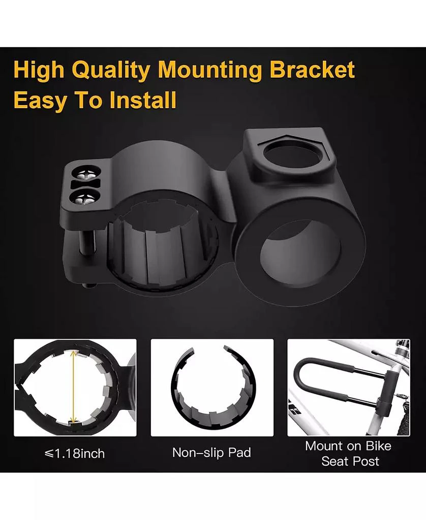 BATFOX Heavy Duty Bicycle U-Lock, 16mm Shackle and 4ft/6ft Security Cable & Mounting Bracket for Bike, Motorcycle 6