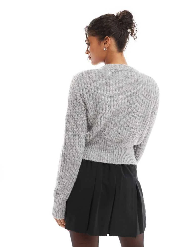 Bershka Bershka chunky cardigan in grey 2
