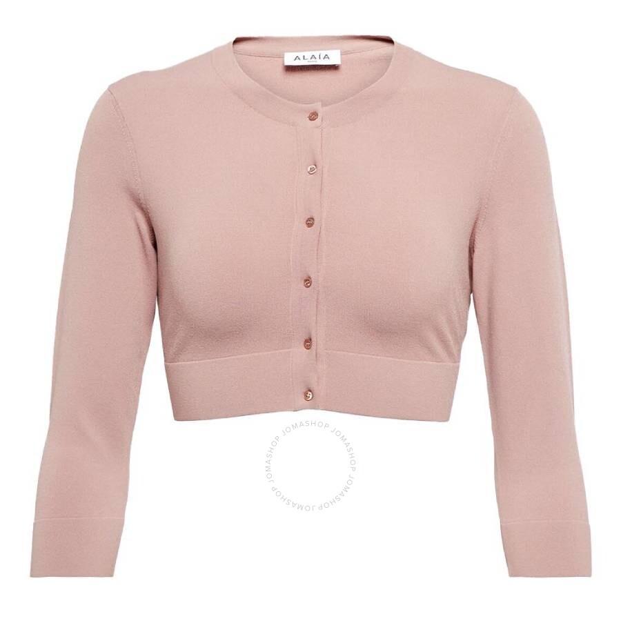 Alaia Angie Nude Alaia Cropped Cardigan