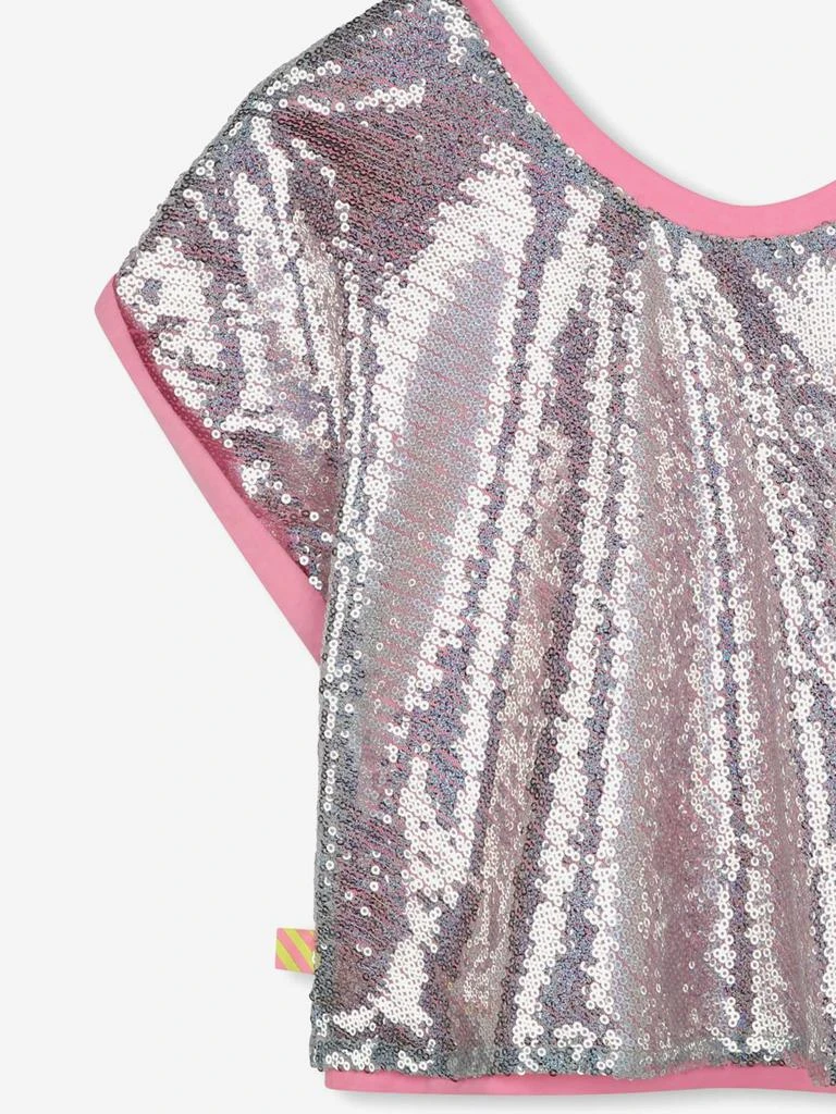 Billieblush Girls Sequin Hearts T-Shirt in Silver 4