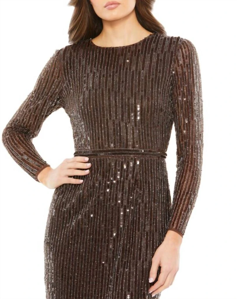 Mac Duggal Mac Duggal - Long Sleeve Sequin Mini Dress 3