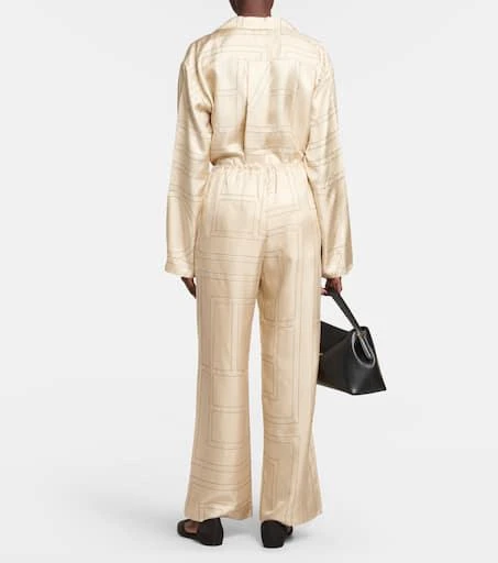 Totême Logo mid-rise silk pants 3
