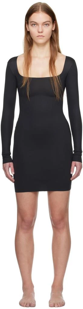 SKIMS Black SKIMS Body Long Sleeve Slip Minidress 1