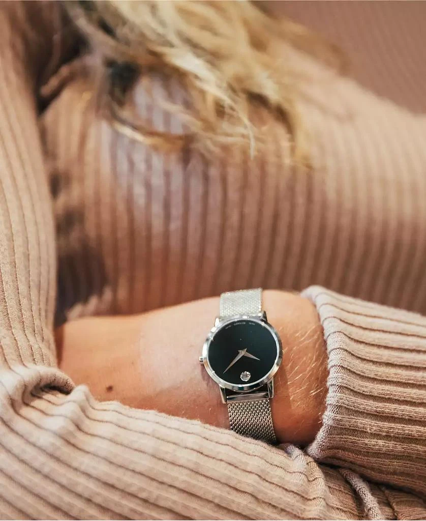 Movado Women's Swiss Museum Classic Stainless Steel Mesh Bracelet Watch 28mm 7