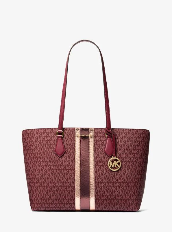 Michael Kors Sheila Large Signature Logo and Metallic Tote Bag 1
