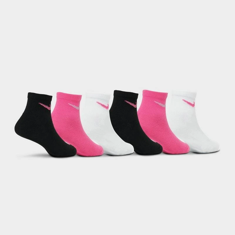  Girls' Toddler Nike Metallic Swoosh Quarter Socks (6-Pack)