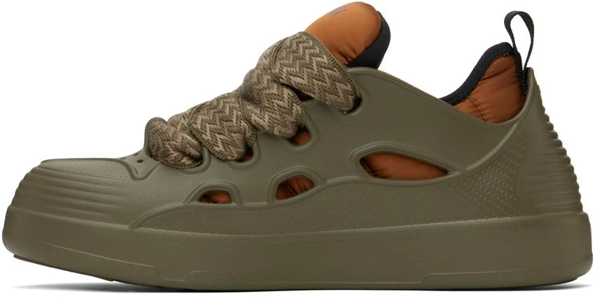 Lanvin Green & Taupe Curb Color-Block Rubber Sneakers 3