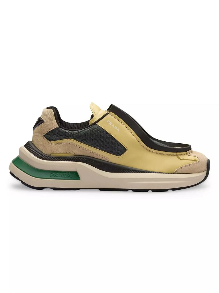 Prada Systeme Brushed Leather Sneakers 1