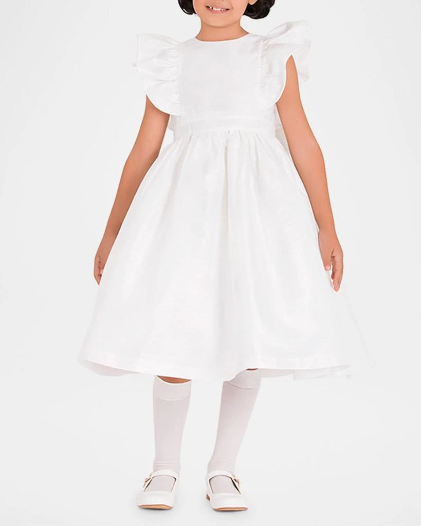 Mama Luma Girl's Shimmery Ruffle A-Line Dress, Size 3T-12, Ecru, 11-12, Girls Apparel Dresses Mama Luma Girl's Shimmery Ruffle A-Line Dress, Size 3T-12, Ecru, 11-12, Girls Apparel Dresses