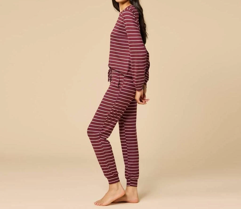 SOFTiES Softies - Cloud Soft Striped Dream Jersey Crew Neck Lounge Set 2