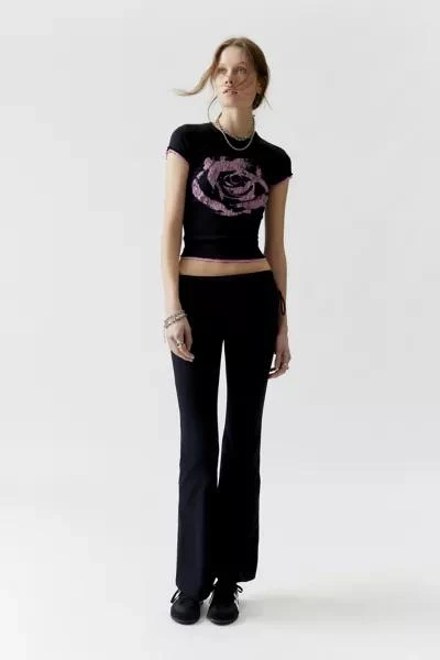 Urban Outfitters Rose Lettuce Edge Baby Tee 2