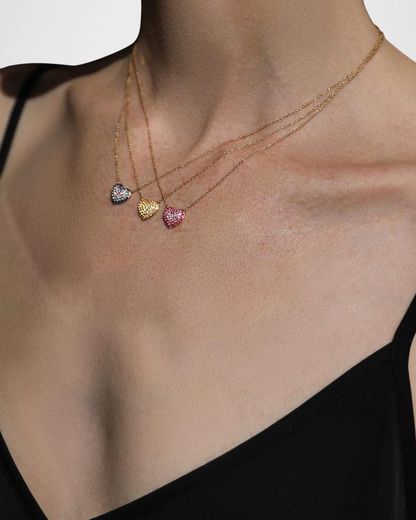 Emily P. Wheeler Lucy Ombré Heart Sapphire Necklace in 18K Yellow Gold, 16"