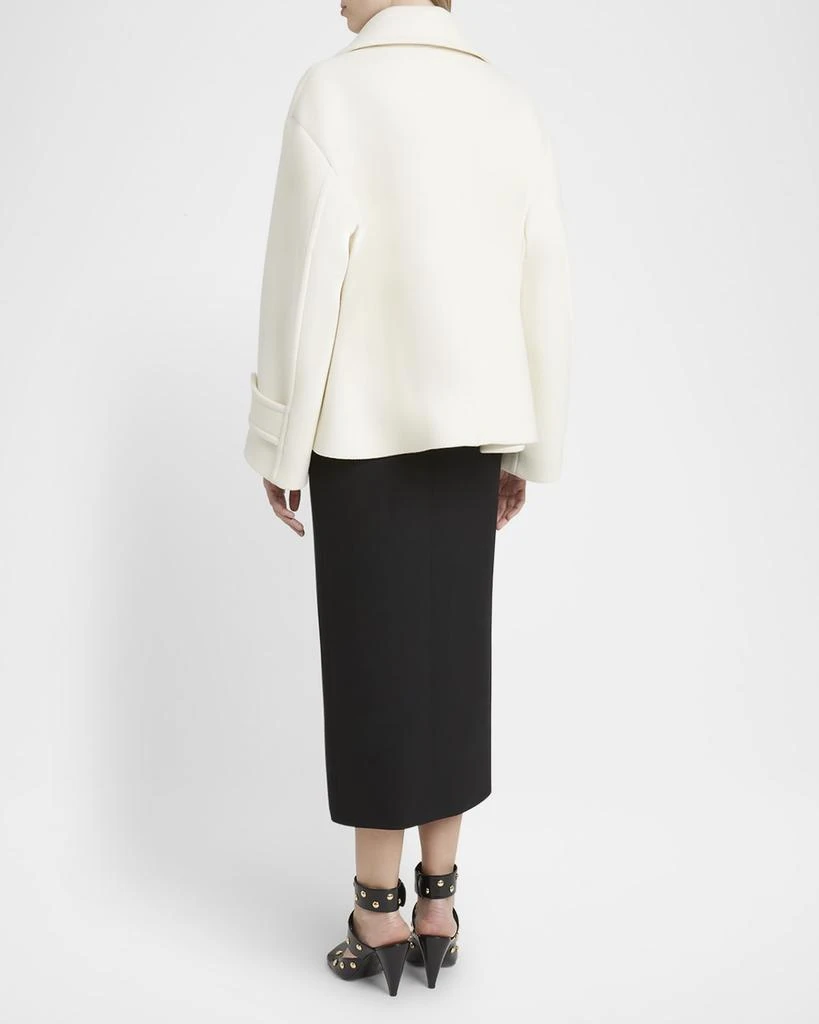 Chloé Double-Breasted Soft Wool Pea Coat 4