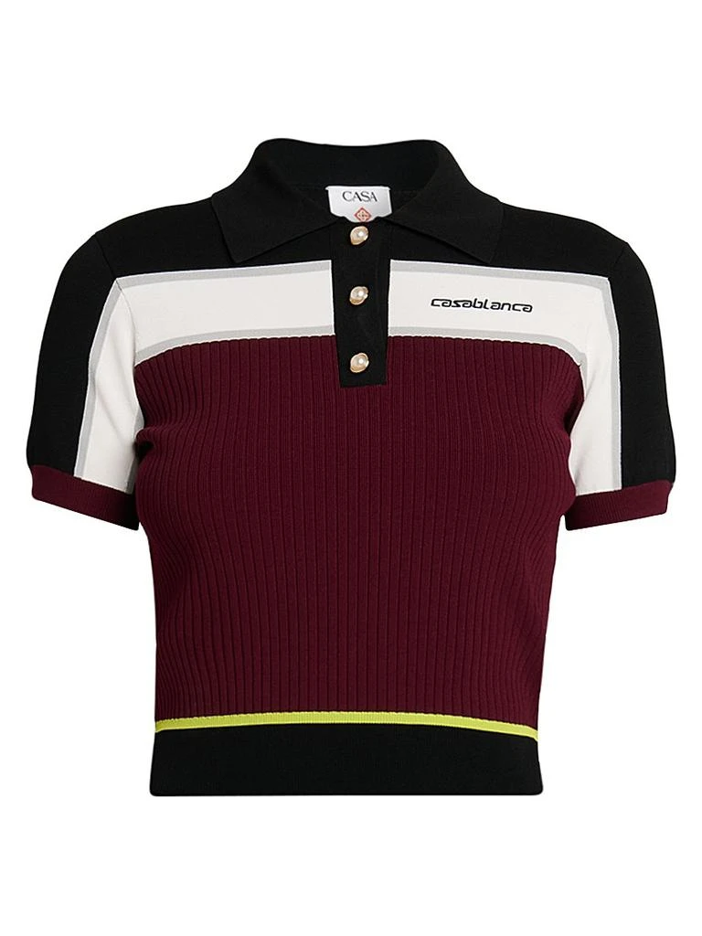 Casablanca Striped Polo Shirt 1