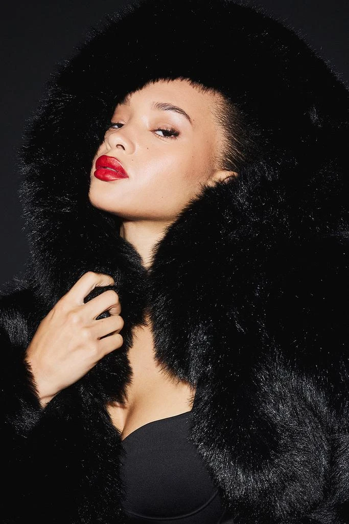 Alo Opulent Faux Fur Statement Jacket - Black 4