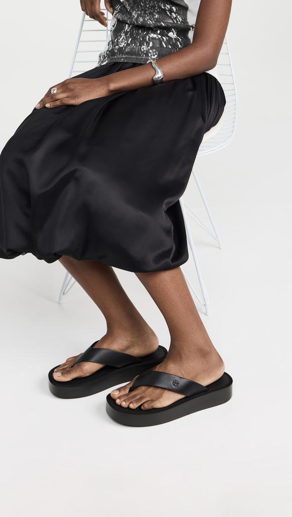 Tory Burch Leather Platform Flip Flops