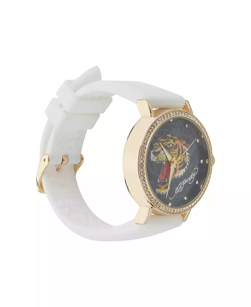 Ed Hardy Women's Quartz White Silicone Strap Watch 2