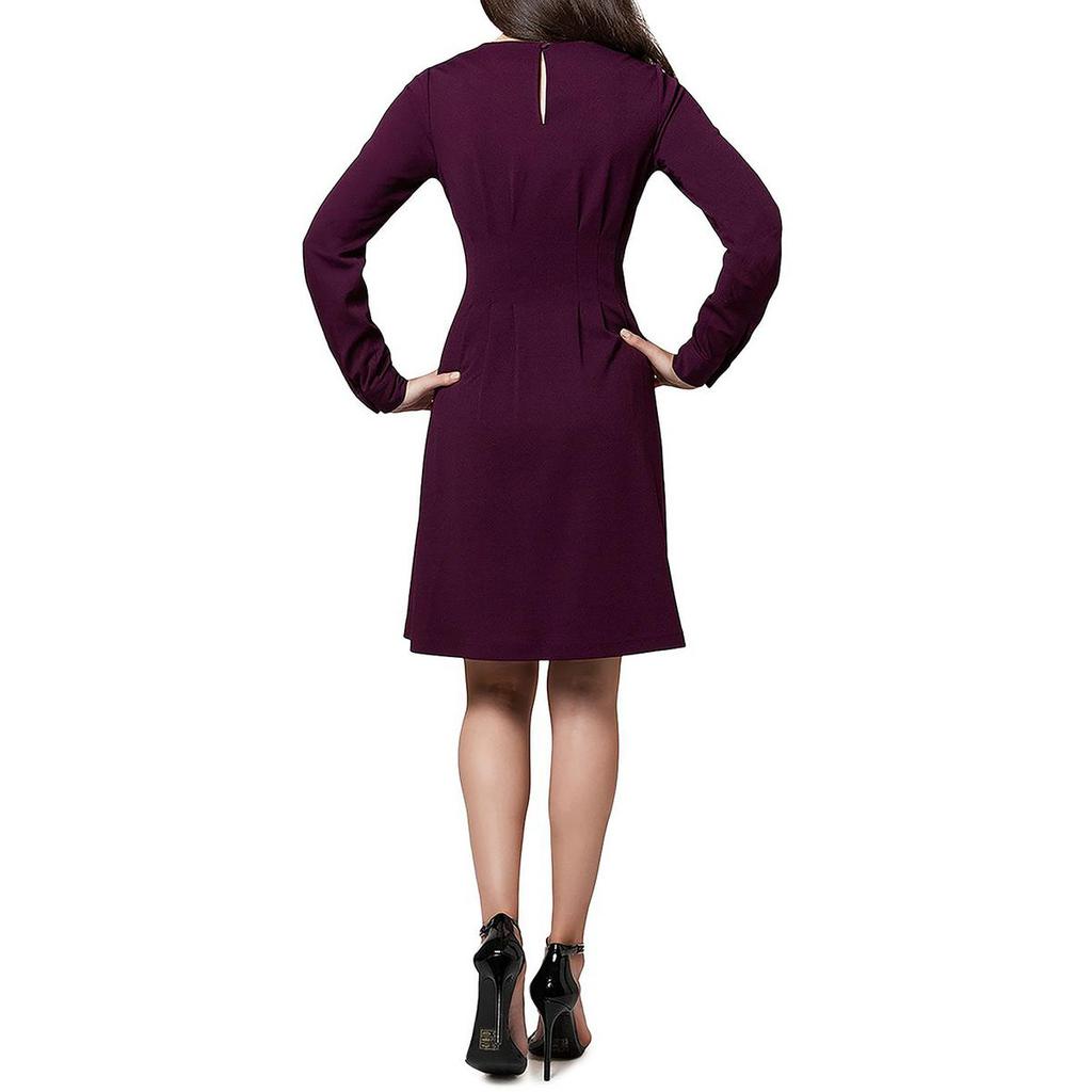 Leota Womens Pleated Midi Fit & Flare Dress