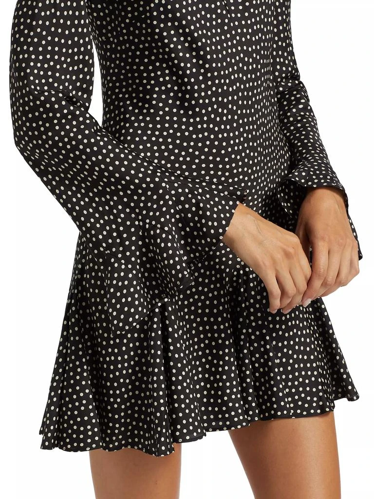 DÔEN Sansa Silk-Blend Polka Dot Dress 6