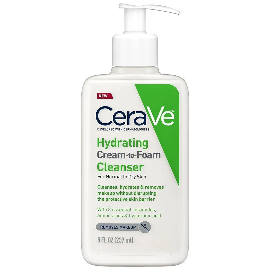 CeraVe Hydrating Cream-to-Foam Face Cleanser, Normal to Dry Skin 8