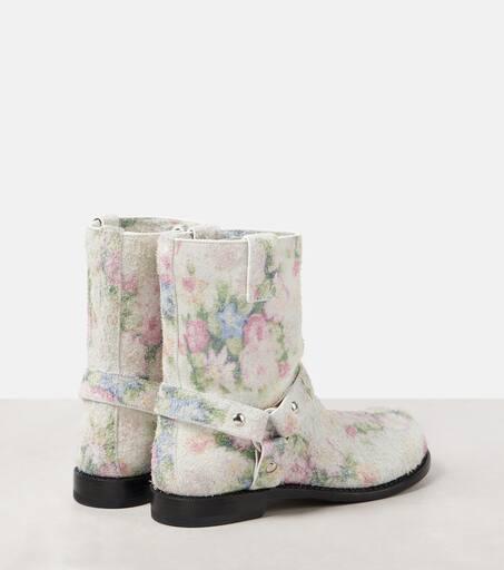 Loewe Campo floral brushed suede biker boots - Boots - Free Loewe Campo floral brushed suede biker boots - Boots - Free