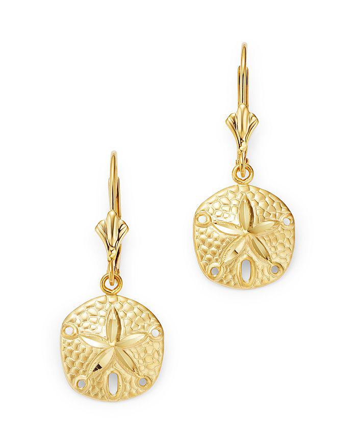 Bloomingdale's Sand Dollar Drop Earrings in 14K Yellow Gold - Exclusive