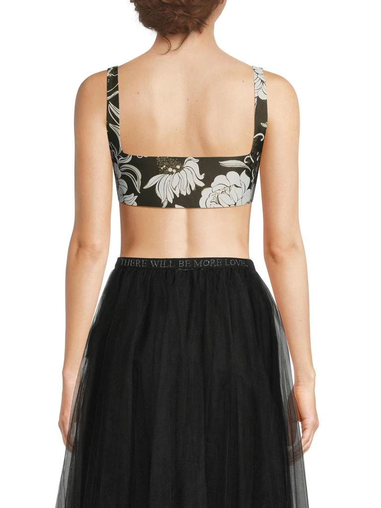 Valentino ​Floral Metallic Silk-Blend Bralette Top 2