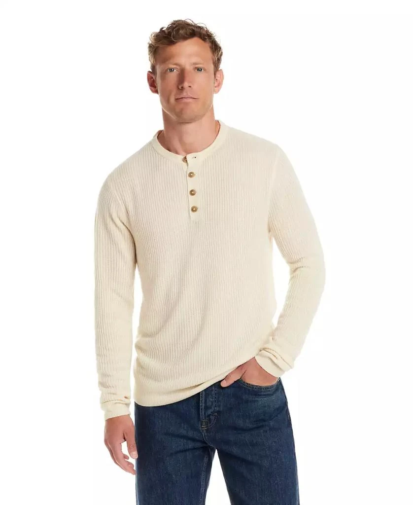 Weatherproof Vintage Men
s Soft Touch Ribbed Henley Sweater 2