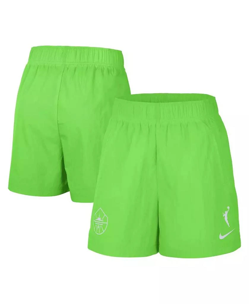 NIKE Women's Neon Green Seattle Storm Buzzer Beaters Woven Performance Shorts 1
