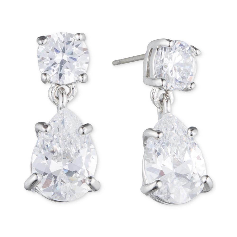 Givenchy Silver-Tone Crystal Pear-Shape Earrings