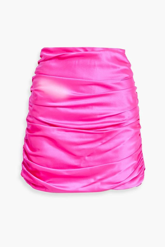 Michelle Mason Ruched silk-satin mini skirt 1