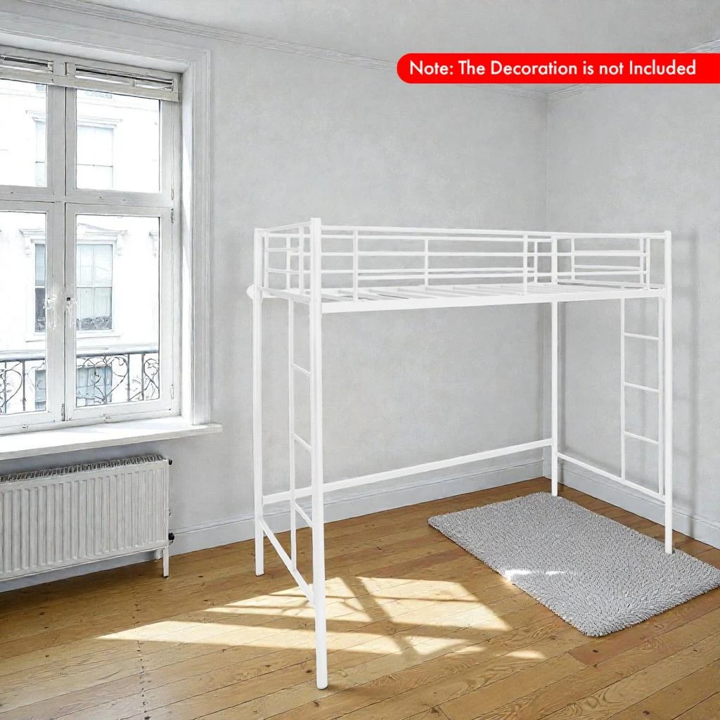 Hivvago Twin Loft Bed with Two-Sided Ladders and Secure Full-Length Rails 2