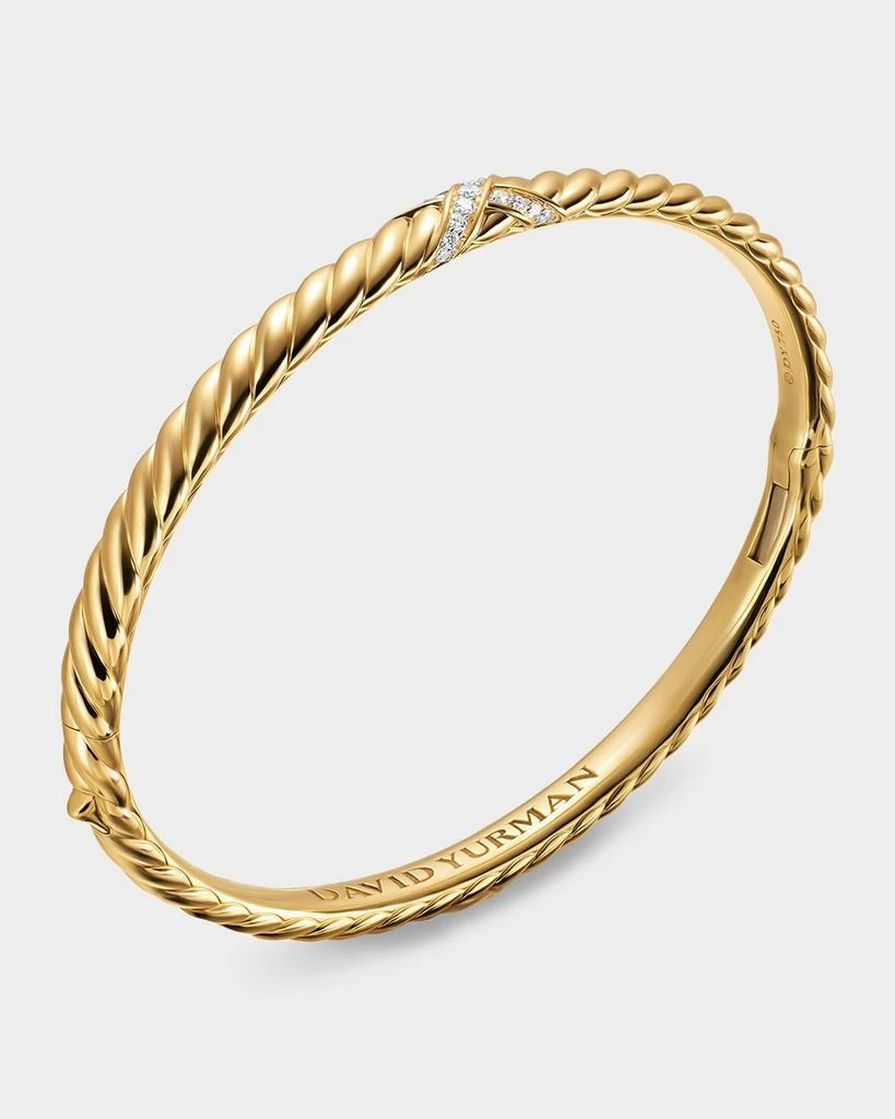 David Yurman Sculpted Cable X Bracelet with Diamonds in 18K Gold, 4.6mm 3