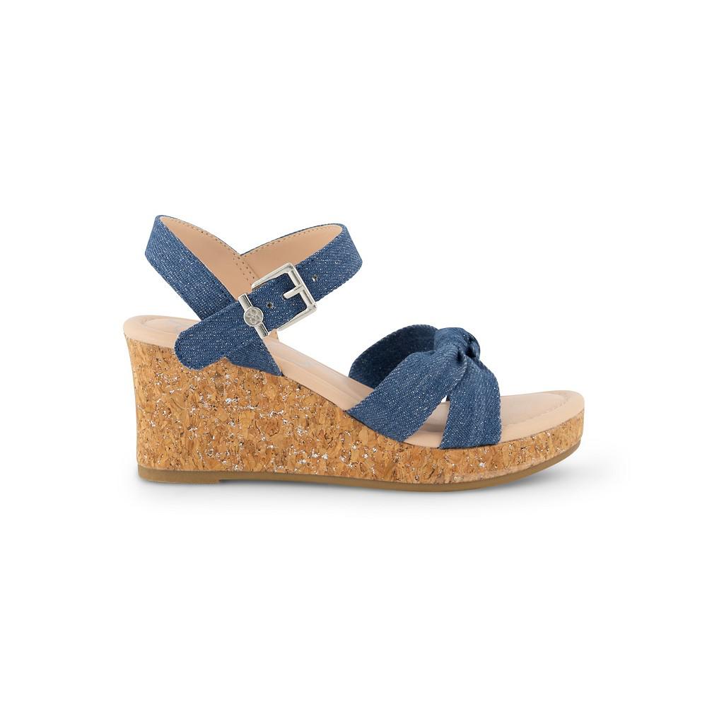 Jessica Simpson Little and Big Girls Asha Knot Sparkly Cork Wedge Sandals