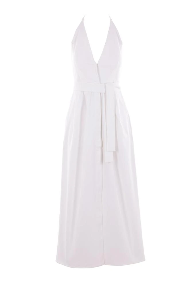 Max Mara Max Mara Ancona V-Neck Belted Sleeveless Dress from Cettire
