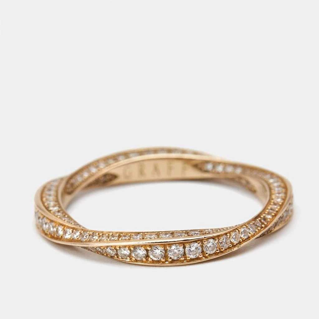 Graff Graff Sprial Pave Diamond 18k Rose Gold Ring Size 49 4