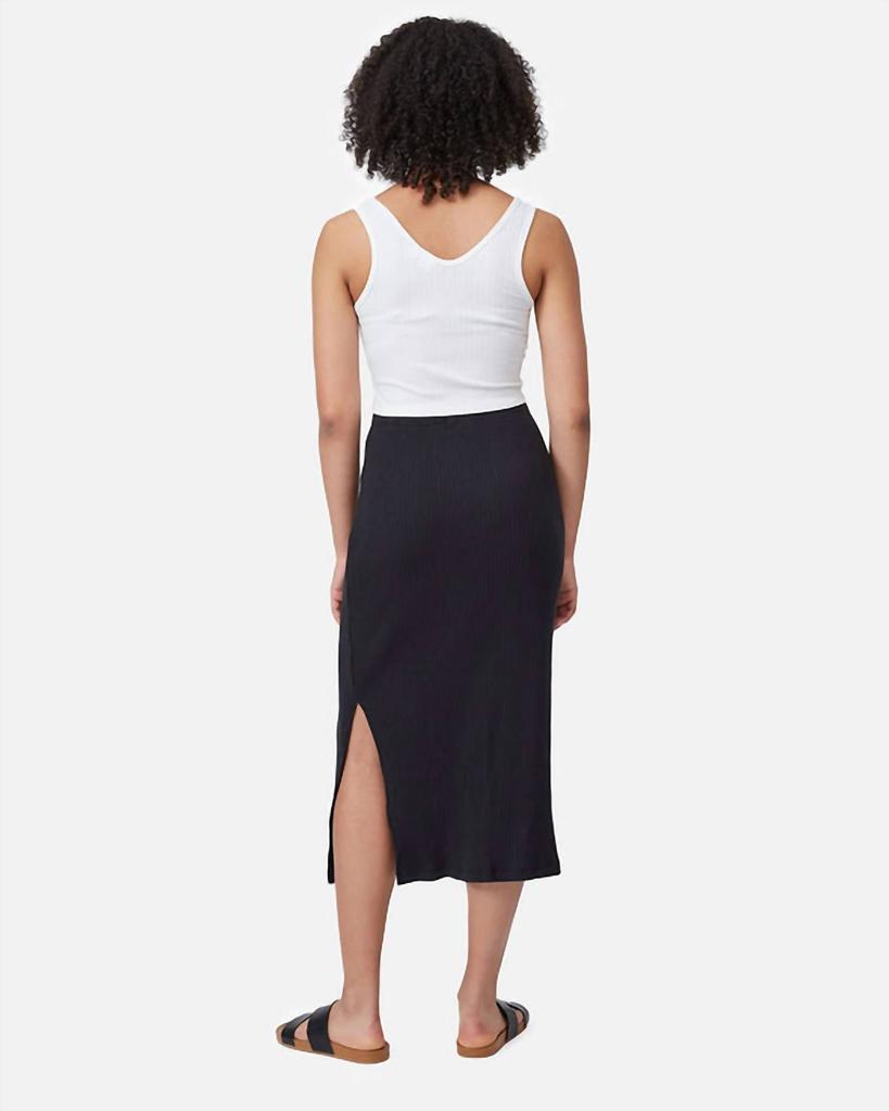 tentree Knit Rib Skirt In Meteorite Black