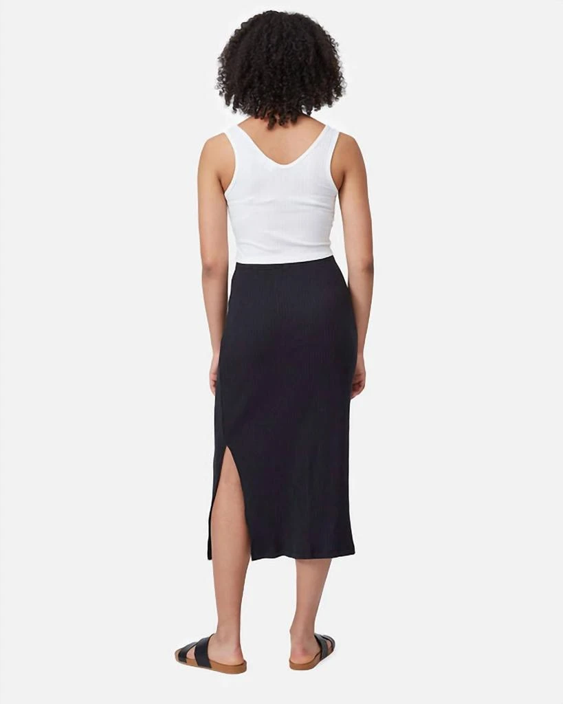 tentree Knit Rib Skirt In Meteorite Black 2